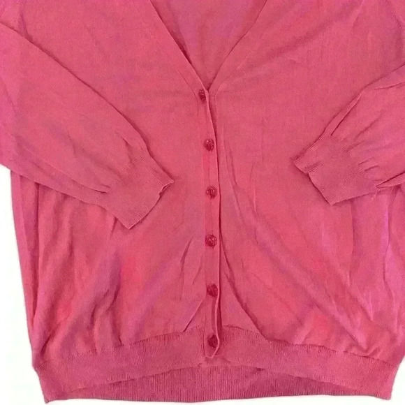 Classic J Crew Pink V-Neck Button Cardigan Sweater - Picture 2 of 8
